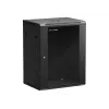 NETRACK 019-150-645-022 Wand-/Hängeschrank 19 Zoll 15HE/450 mm Glastür Schwarz abnehmbare Seitenwände