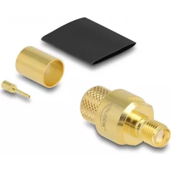 RF-Koaxial-SMA-Buchsen-Crimpstecker von DELOCK für LMR400-Kabel mit Schrumpfschlauch