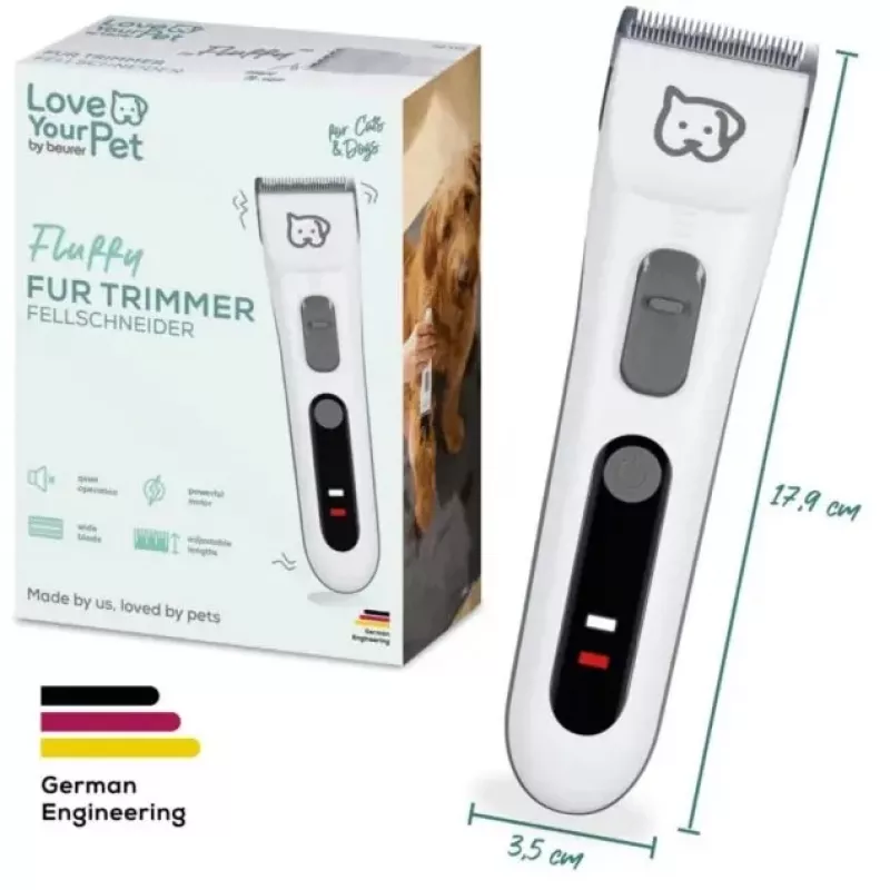 Haustiertrimmer zum Schneiden von Hunden und Katzen Beurer Fluffy PP110 – Pflegewerkzeug zum Felltrimmen und -pflege