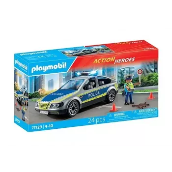 Playmobil Polizeiauto mit Sirene und Blinklicht, Mehrfarbig, Kunststoff, 3+