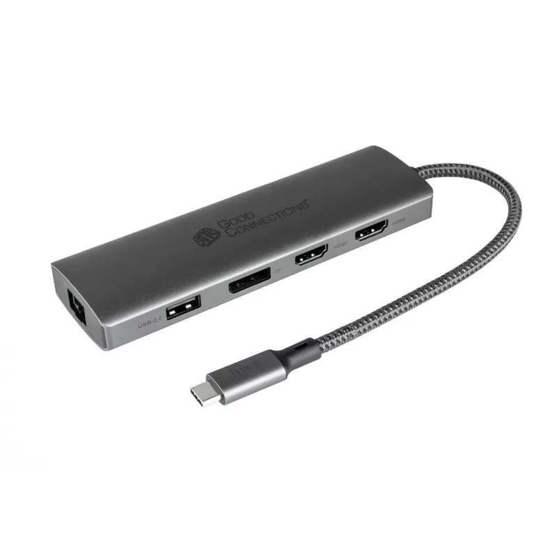 Alcasa HUB-C001A Interface-Hub USB Typ-C 5000 Mbit/s Anthrazit