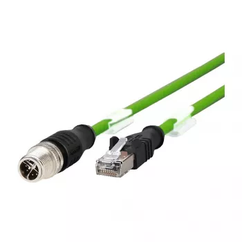 METZ CONNECT - Netzwerkkabel - 8-polig M12-X (M) auf RJ-45 (M) - 2,0m - Geschirmt - CAT 6a - Geschirmt, Rastnasenschutz, Litzendraht - Grün (142M2X15020)