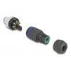 DeLOCK M12 Steckverbinder A-codiert 8-polig Stecker Schraubanschluss