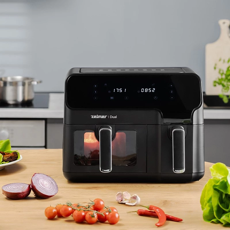 Zelmer ZAF9000 Heißluftfritteuse 5,5 l + 3,5 l 2700 W schwarz