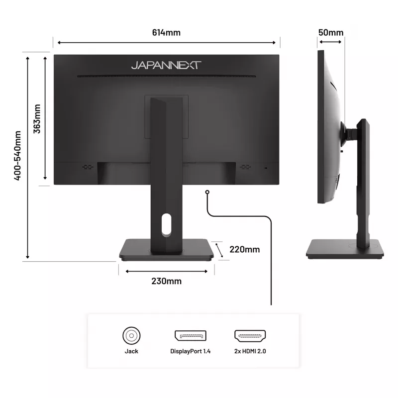 JAPANNEXT JN-27IPS4FLWQHDR-HSP 16:9 HDMI/DP WQHD - Flachbildschirm (TFT/LCD)