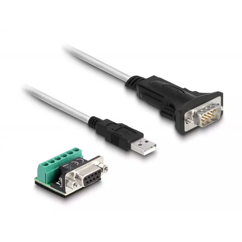 DeLOCK 63465 Serielles Kabel Schwarz Transparent 1,8 m USB Typ-A DB-9