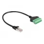 DeLOCK RJ45-Kabel Cat.6 Stecker auf Klemmleistenadapter 30 cm Schwarz Grün
