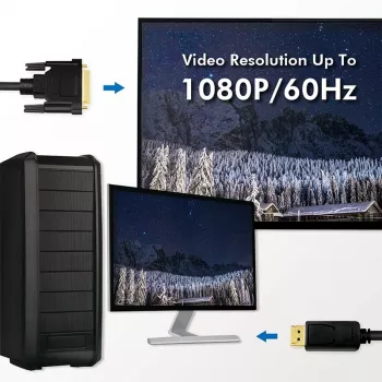 DisplayPort-auf-DVI-Kabel, schwarz, 5 m