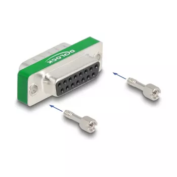 DeLOCK RF/EMI-Entstörfilter D-Sub 15 Pin Stecker auf Buchse Tiefpassfilter kapazitiv