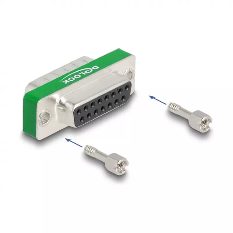 DeLOCK RF/EMI-Entstörfilter D-Sub 15 Pin Stecker auf Buchse Tiefpassfilter kapazitiv