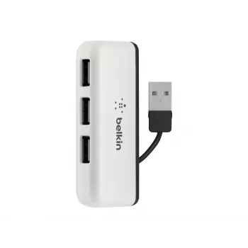Belkin USB 2.0 4-Port Travel Hub, Silber, F4U021bt