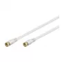 Wentronic Goobay SAT-Verbindungskabel, 100 % geschirmt, vergoldet, Weiß, 2,5 m – F-Stecker F-Stecker (67291)