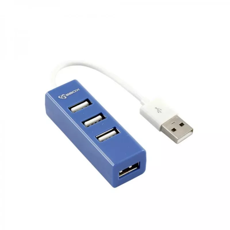 Sbox H-204 USB 4-Port USB-HUB Blaubeerblau