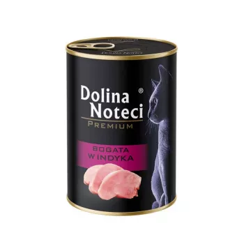 DOLINA NOTECI Premium Reich an Truthahn - Nassfutter für Katzen - 400g