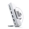 Laptop-Dock / Port-Replikator Satechi ST-UCICHS USB 3.2 Gen 1 Type-C, USB-A-Anschlüsse, SD/MicroSD, Silber