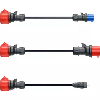 go-e Adapter-Set für Gemini flex 11 kW, 3-teiliges Set (schwarz, 30 cm)