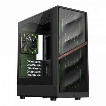 Gamemax Gehäuse | AERIS 330 MB | Schwarz | Mini-Tower | Netzteil nicht enthalten