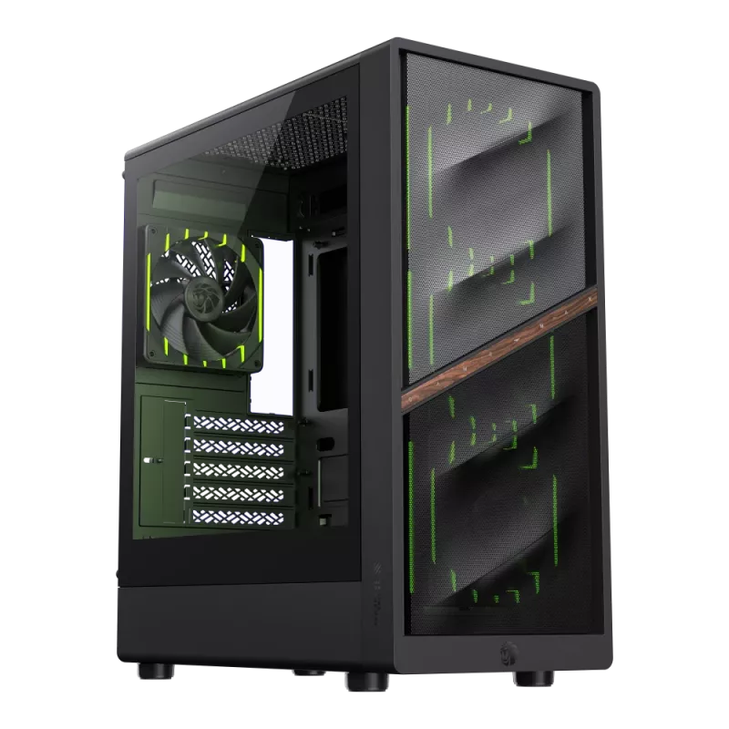 Gamemax Gehäuse | AERIS 330 MB | Schwarz | Mini-Tower | Netzteil nicht enthalten
