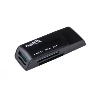 Natec MINI ANT 3 USB 2.0 Kartenleser (SD, SDHC, MMC, M2, microSD), Schwarz (NCZ-0560)