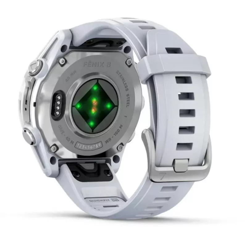 Garmin Fenix 8 3,3 cm (1,3) AMOLED 43 mm Digital 416 x 416 Pixel Touchscreen Silber Wi-Fi GPS (Satellit)