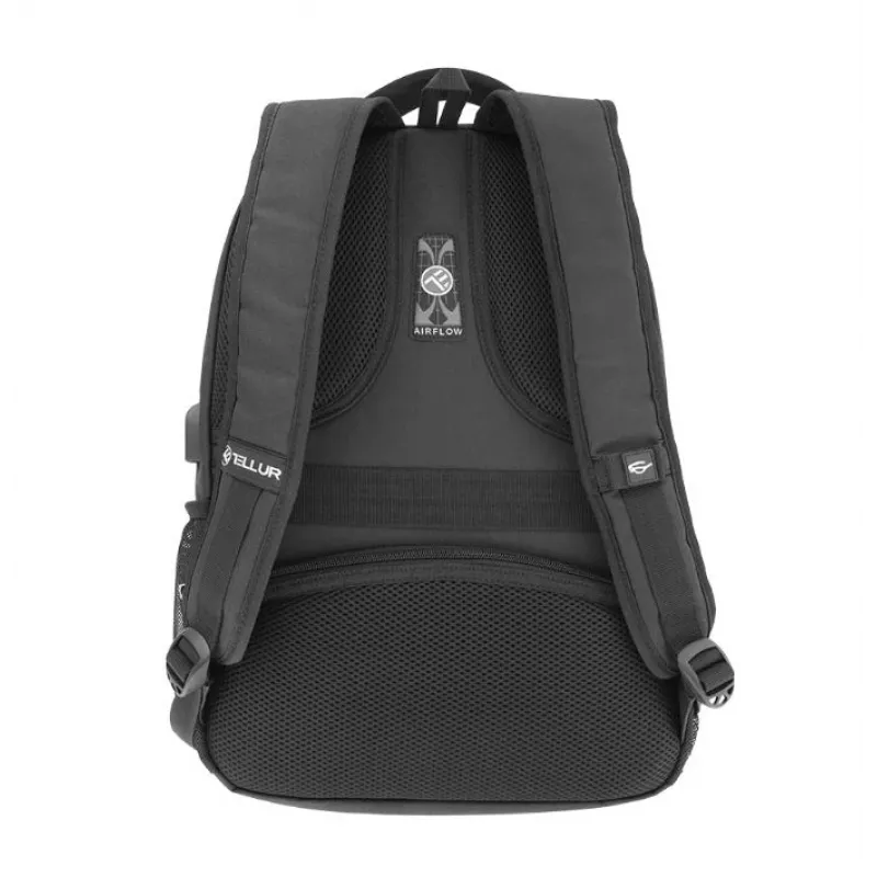 Notebook-Rucksack Tellur Companion 15,6 Zoll mit USB-Anschluss, Schwarz