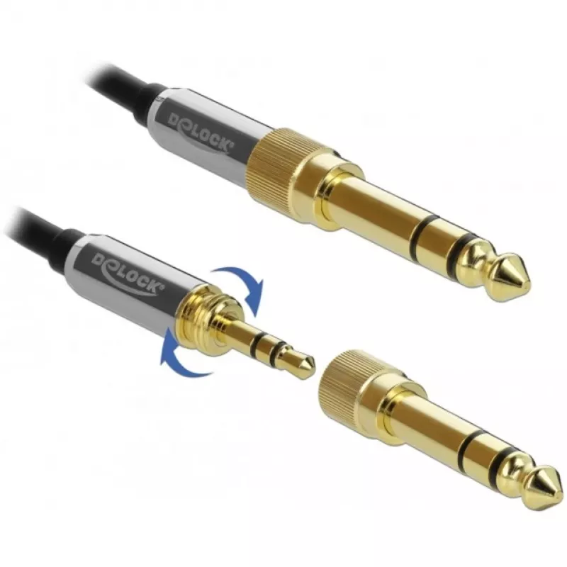 Audiokabel 3,5 mm DeLOCK 85780 1 m Schwarz Grau