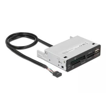 DeLOCK 91708 Kartenleser USB 2.0 Intern Schwarz Grau CF SD MicroSD