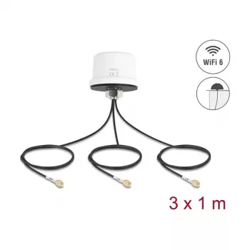 Antenne DELOCK 81472 4G MIMO Dualband WiFi 6 mit 2 x SMA und 1 x RP‑SMA