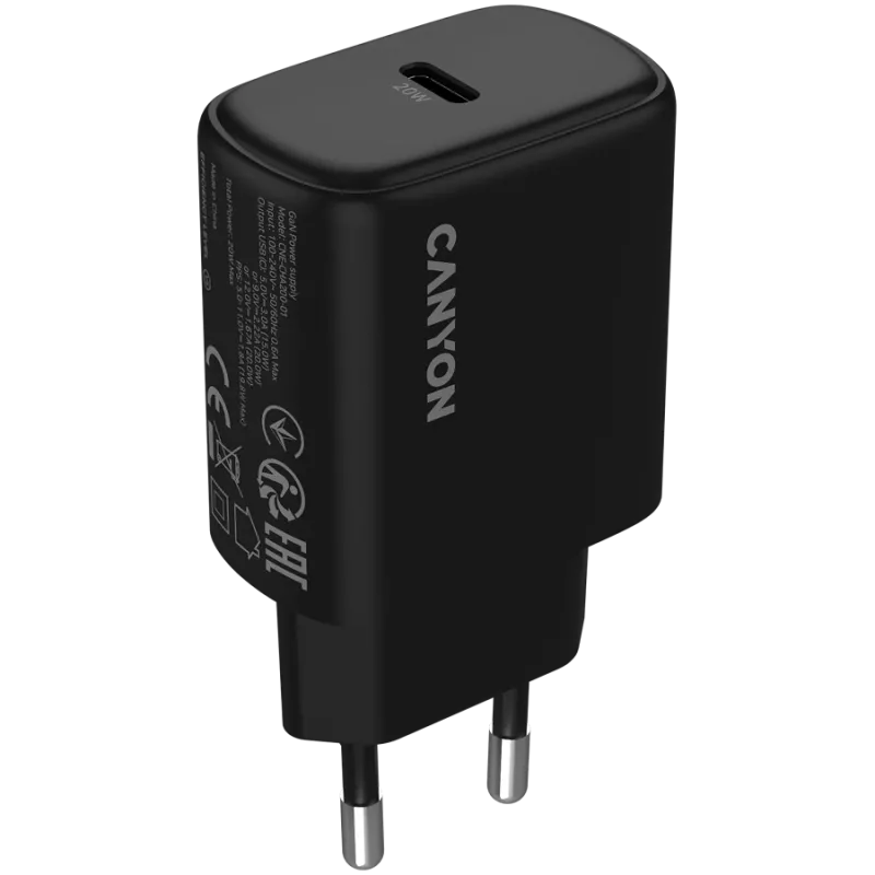CANYON Ladegerät OnCharge 200 20W 1xPD EU Schwarz