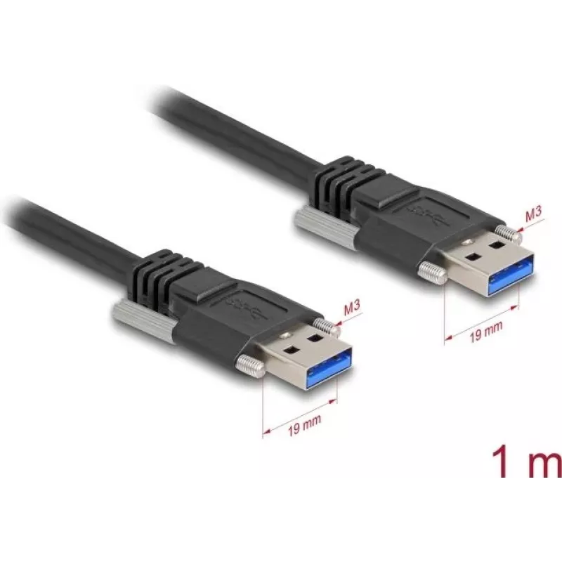 USB-Kabel DeLOCK 81254 1 m USB A Schwarz 5 Gbit/s