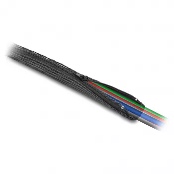 DeLOCK Geflechtschlauch mit Reißverschluss hitzebeständig 5 m x 50 mm schwarz
