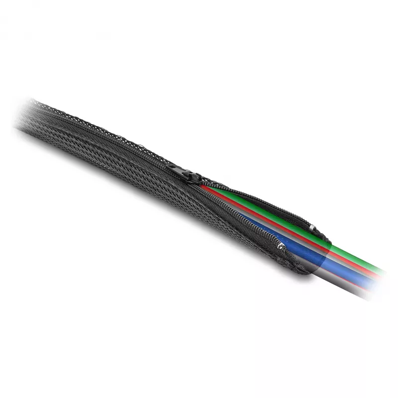 DeLOCK Geflechtschlauch mit Reißverschluss hitzebeständig 5 m x 50 mm schwarz