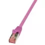 Netzwerkkabel LogiLink Cat.6 S/FTP RJ-45 0,25m Pink