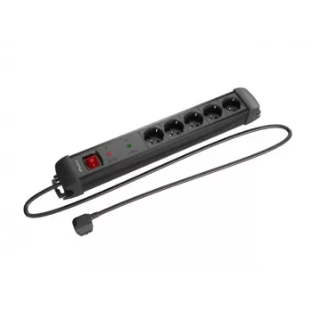 Lanberg SP1-05F-0300-BK Stromverlängerung 3 m 5 AC-Steckdosen Innenbereich Schwarz