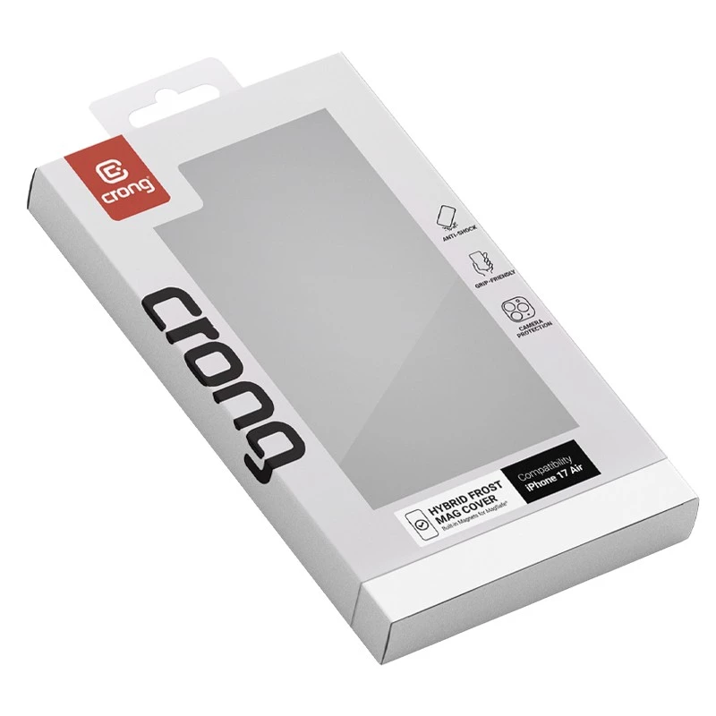 Crong MagSafe-kompatible Hybrid-Schutzhülle für iPhone — Frost Schwarz (Modell CRGHFMIP1766ABLK)