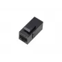 RJ45-Buchsenkabelverbinder A-LAN WTM19, gerader Kunststoffschutz, schwarz, Kabelzugentlastung