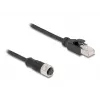 DeLOCK M12 Adapterkabel D-codiert 4-polig Buchse auf RJ45 Stecker 50 cm