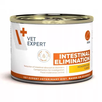 Nassfutter für Hunde VETEXPERT Intestinal Elimination — therapeutische Diät Truthahn 200 g, getreidefrei, für ausgewachsene Hunde