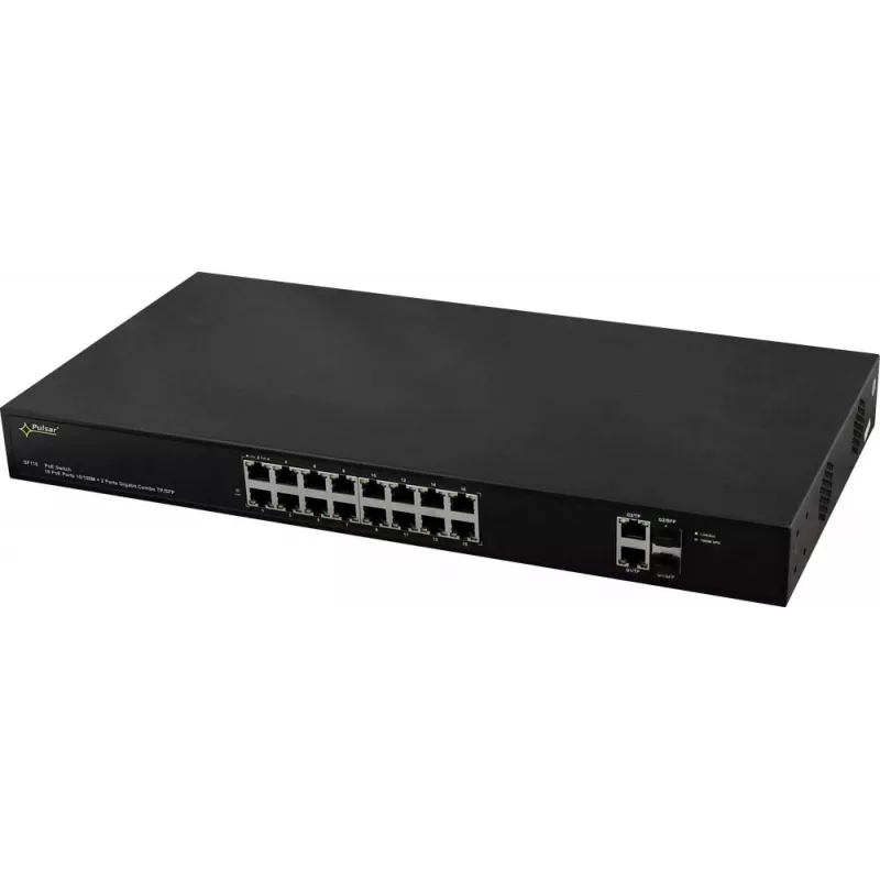 PULSAR SF116 Netzwerk-Switch Managed Fast Ethernet (10/100) Power over Ethernet (PoE) 1U Schwarz