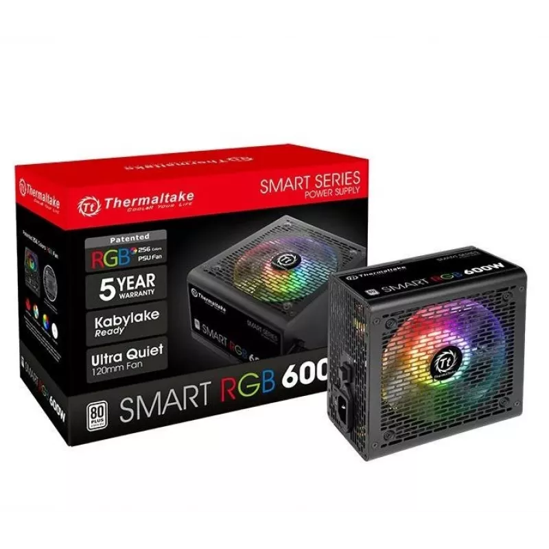 Thermaltake SMART RGB PS-SPR-0600NHSAWE-1 - Netzteil (intern) - ATX12V 2.3 - 80 PLUS - AC 230 V - 600 Watt - aktives PFC - Schwarz