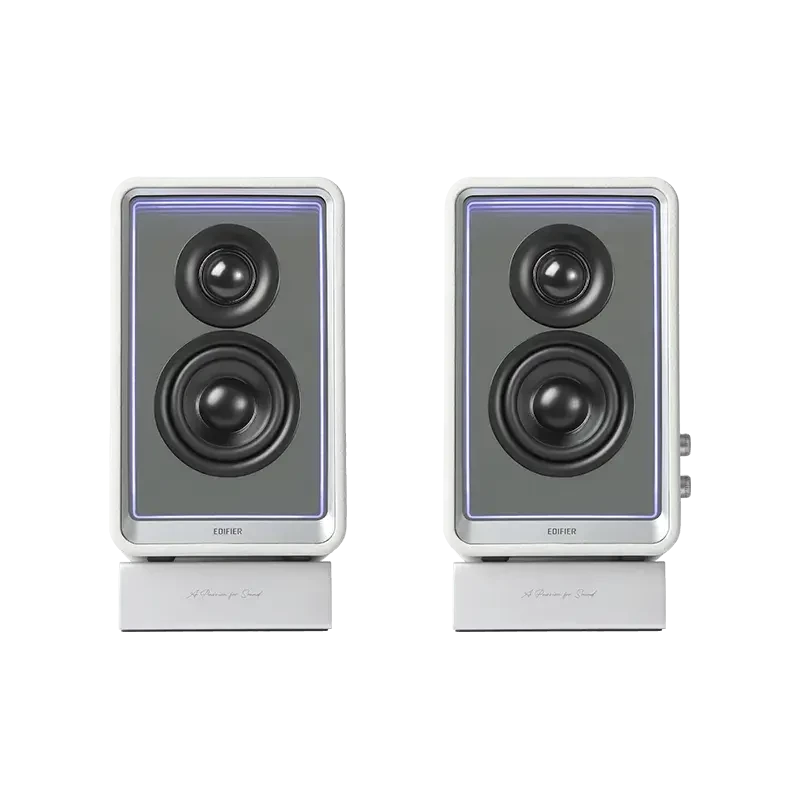 Edifier Desktop Aktivmonitor mit GaN-Ladegerät | QR65 | 70 W | Bluetooth | Weiß | Kabellose Verbindung
