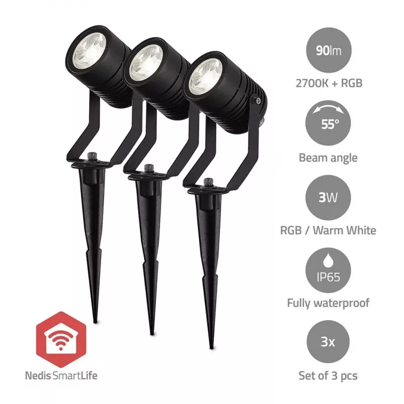 Nedis ZBLOS10RGBW3 Außenbeleuchtung Bodenaußenleuchte LED 9 W G