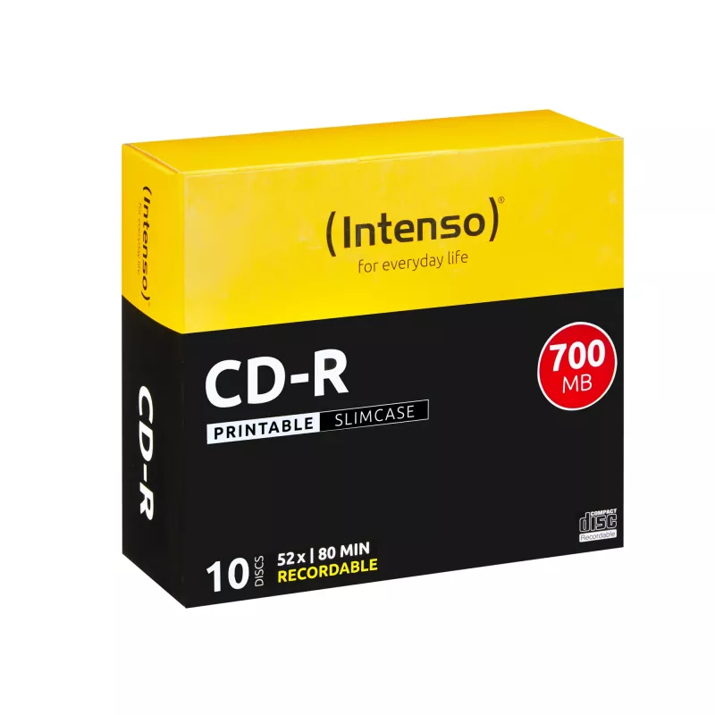 CD-R Intenso 1801622 700 MB 52x bedruckbar 10 Stück schlank Case