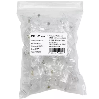 Modularer RJ45-Stecker QOLTEC 54552 CAT6 UTP, 100er-Pack