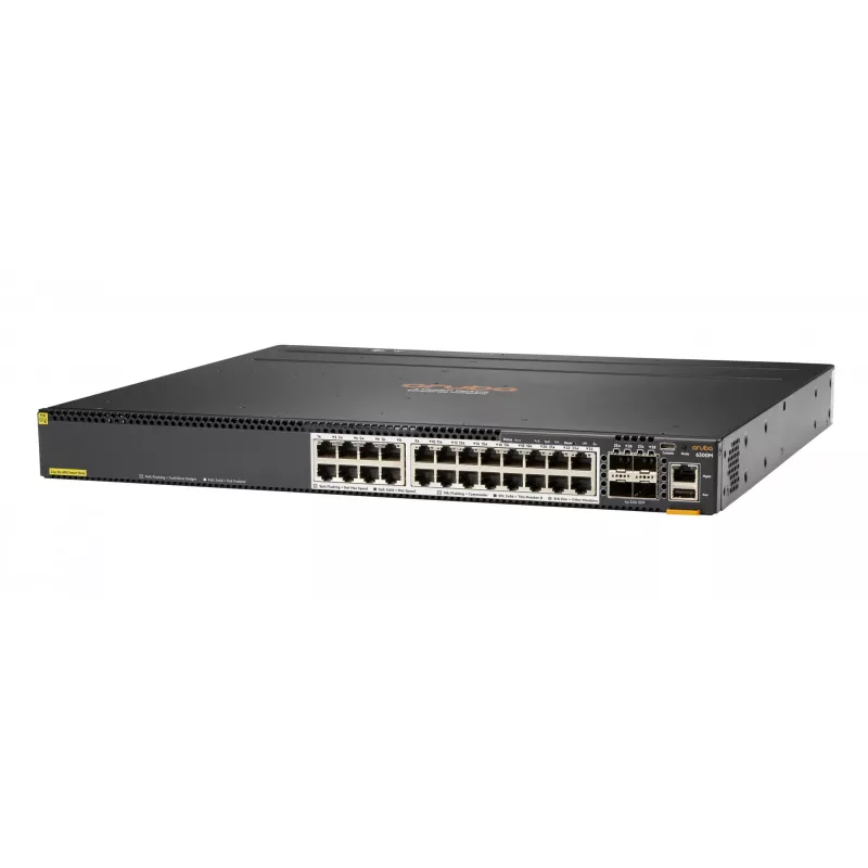 Hewlett Packard Enterprise HPE Aruba 6300M - Switch - L3 - managed - 24 x 1/2,5/5/10GBase-T + 4 x 1 Gigabit / 10 Gigabit / 25 Gigabit / 50 Gigabit SFP56 (Uplink / Stacking) - Front