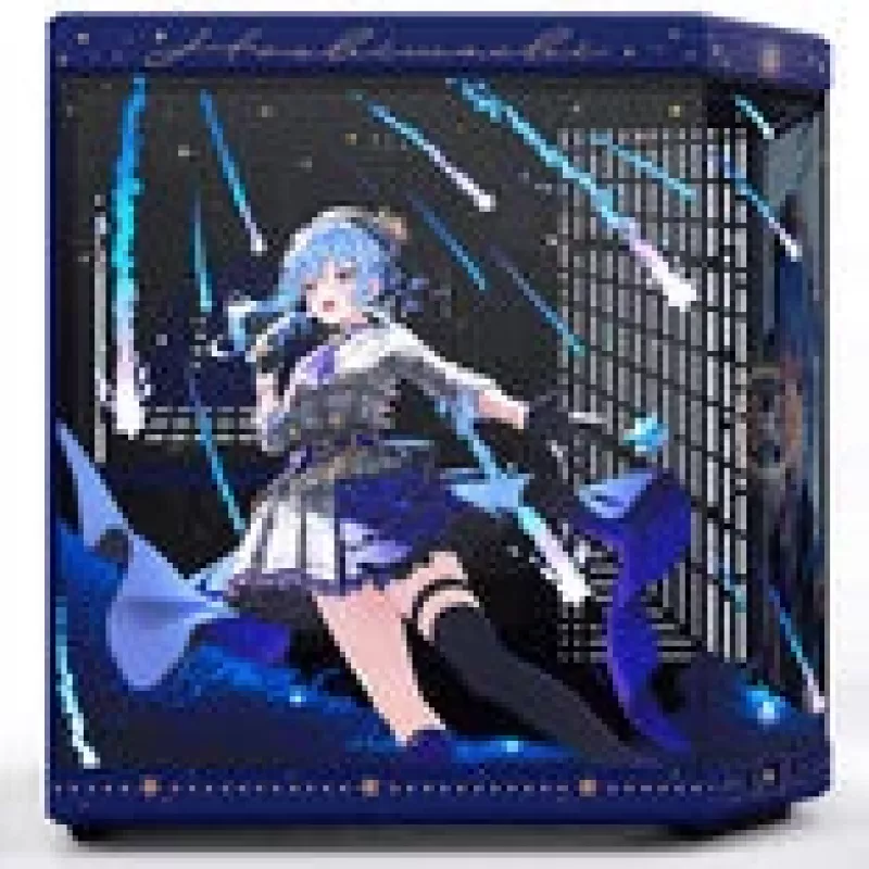 Computer-Gehäuse HYTE Y70 Hoshimachi Suisei blau Hartglas — Mid-Tower-ATX-Gehäuse mit Hartglas-Paneelen