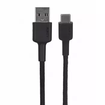 USB-A-auf-USB-C-Kabel AUKEY CB-CD30 0,9 m – Schwarz, geflochten, USB PD 3.0, 0,48 Gbit/s