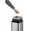 Mülleimer Langlebig NO TOUCH 6L Rechteckig Edelstahl Silber Schwarz
