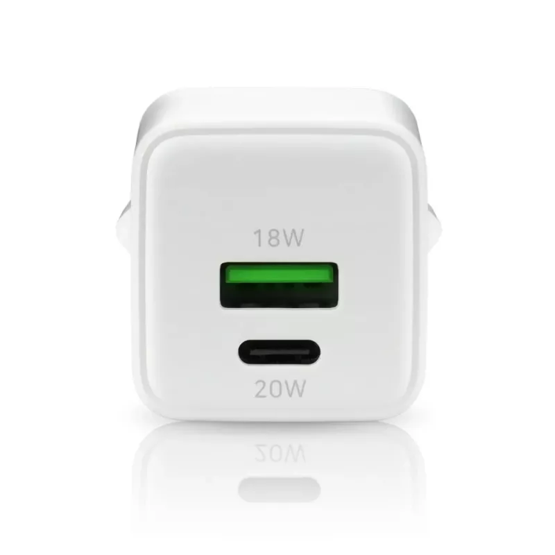 Wandladegerät everActive SC-330Q mit 1x USB-A und 1x USB-C Anschlüssen, 20W, weiß