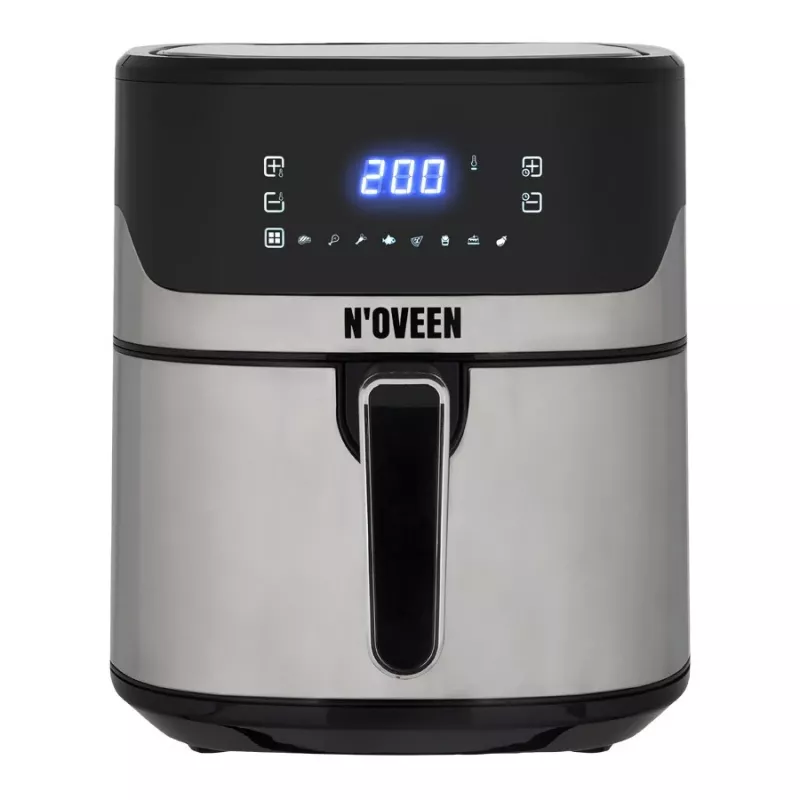 Heißluftfritteuse NOVEEN AF550 — 6,5 l Fassungsvermögen, 1600 W, bis zu 200°C, 8 Programme